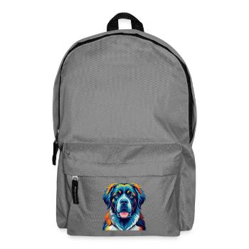 Pyrenean Mastiff Dog Breed Colorful Cartoon Kawaii - Backpack - elephant grey - Front