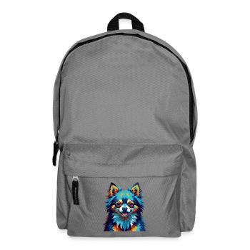 Pommersche Hunderasse Bunte Karikatur Kawaii - Rucksack - Mittelgrau - Vorne
