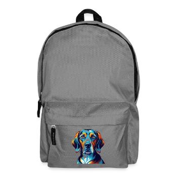 Polnischer Jagdhund Hund Rasse Karikatur Kawaii - Rucksack - Mittelgrau - Vorne