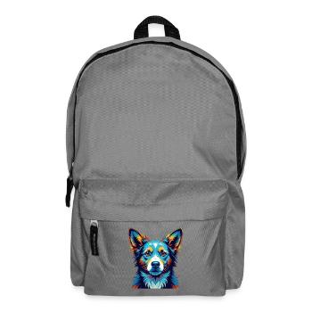 Portugiesische Podengo Hunderasse Karikatur Kawaii - Rucksack - Mittelgrau - Vorne