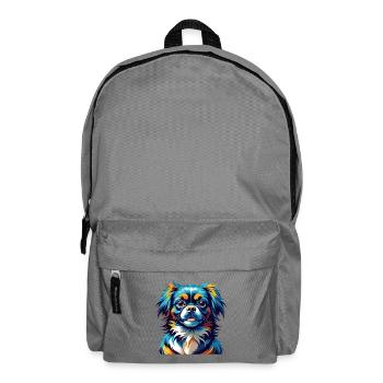 Épagneul tibétain chien race Dessin animé coloré Kawaii - Sac à dos - gris éléphant - Devant