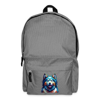 Samoyed Dog Breed Colorful Cartoon Kawaii - Backpack - elephant grey - Front