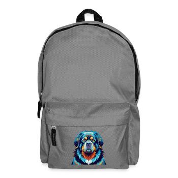 Tibetische Dogge Hunderasse Bunte Karikatur Kawaii - Rucksack - Mittelgrau - Vorne