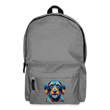 Wirehaired Dachshund Dog Breed Cartoon Kawaii - Backpack - elephant grey - Front
