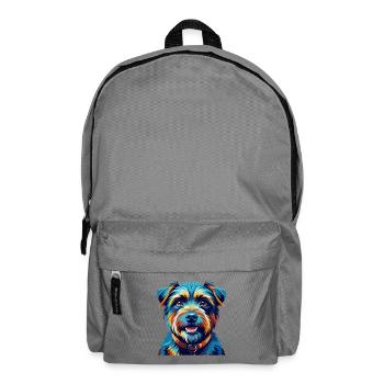 Norfolk Terrier Hunderasse Bunte Karikatur Kawaii - Rucksack - Mittelgrau - Vorne