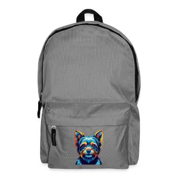 Yorkshire Terrier Dog Breed Cartoon Kawaii - Backpack - elephant grey - Front
