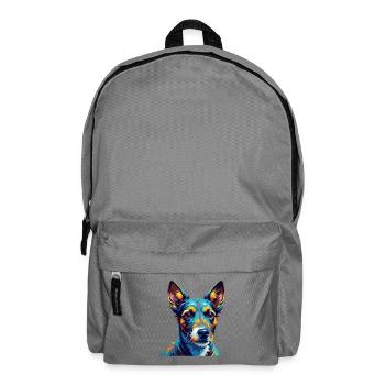 Glatter Foxterrier Hunderasse Karikatur Kawaii - Rucksack - Mittelgrau - Vorne
