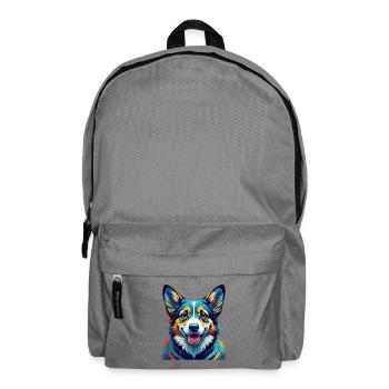 Pembroke Welsh Corgi Chien Race Dessin animé Kawaii - Sac à dos - gris éléphant - Devant