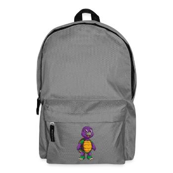 Turtle Funny Kawaii Cartoon Character Clipart - Backpack - elephant grey - Front