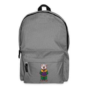 ours polaire drôle kawaii dessin animé personnage clipart - Sac à dos - gris éléphant - Devant