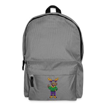 Moose Funny Kawaii Cartoon Character Clipart - Backpack - elephant grey - Front