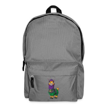 Llama Funny Kawaii Cartoon Character Clipart - Backpack - elephant grey - Front