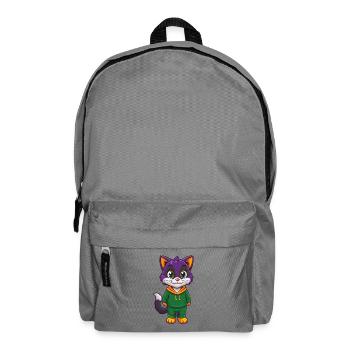 Kitten Funny Kawaii Cartoon Character Clipart - Backpack - elephant grey - Front
