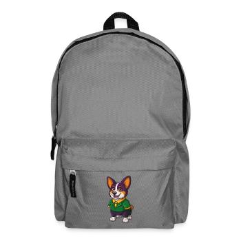 Corgi chien drôle Kawaii dessin animé Personnage Clipart - Sac à dos - gris éléphant - Devant