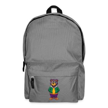 Bear Funny Kawaii Cartoon Character Clipart - Backpack - elephant grey - Front