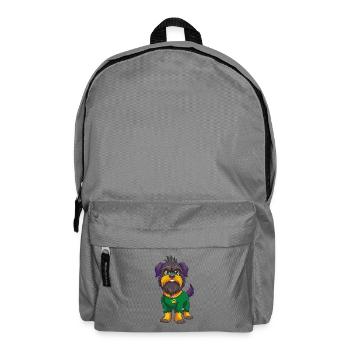 Affenpinscher Dog Funny Kawaii Cartoon Clipart - Backpack - elephant grey - Front