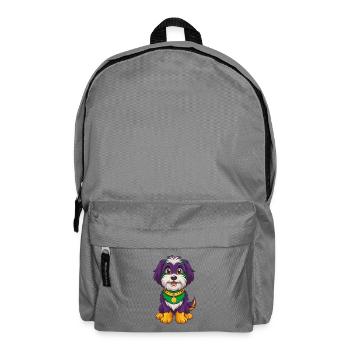 Havanese Dog Funny Kawaii Cartoon Character - Backpack - elephant grey - Front