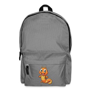 Ver de terre Mignon Personnage De Dessin Animé Kawaii Clipart - Sac à dos - gris éléphant - Devant