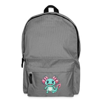 axolotl mignon personnage de dessin animé Kawaii Clipart - Sac à dos - gris éléphant - Devant