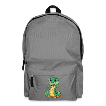 Anaconda Cute Cartoon Character Kawaii Clipart - Backpack - elephant grey - Front