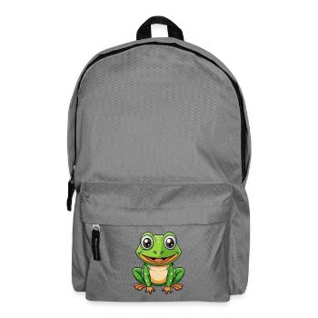 Frog Cute Cartoon Character Kawaii Clipart - Backpack - elephant grey - Front