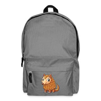 Pangolin Mignon Personnage De Dessin Animé Kawaii Clipart - Sac à dos - gris éléphant - Devant