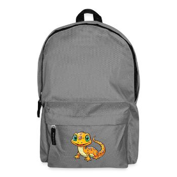 Salamandre Mignon Dessin Animé Personnage Kawaii Clipart - Sac à dos - gris éléphant - Devant