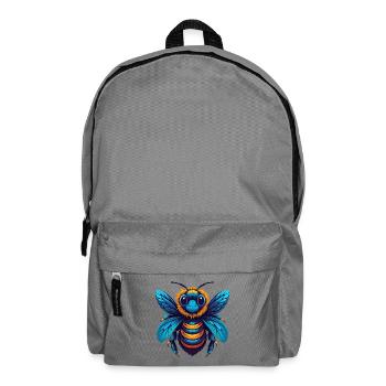 Bee Colorful Kawaii Cartoon Character Clipart - Backpack - elephant grey - Front
