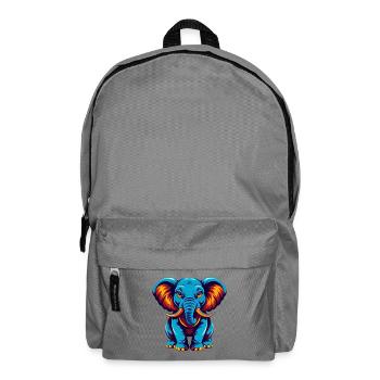 Elefant Bunte Kawaii Cartoon Figur Clipart - Rucksack - Mittelgrau - Vorne