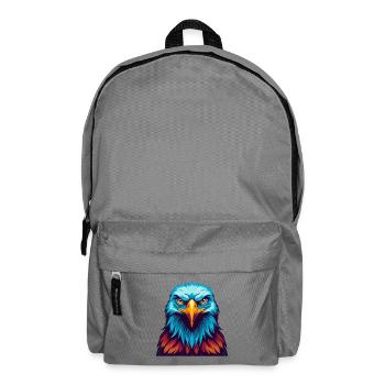 Eagle Colorful Kawaii Cartoon Character Clipart - Backpack - elephant grey - Front