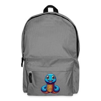 Ver de terre coloré Kawaii personnage de dessin animé Animal de compagnie - Sac à dos - gris éléphant - Devant