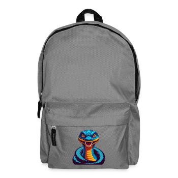 Anaconda Colorful Kawaii Cartoon Character Clipart - Backpack - elephant grey - Front