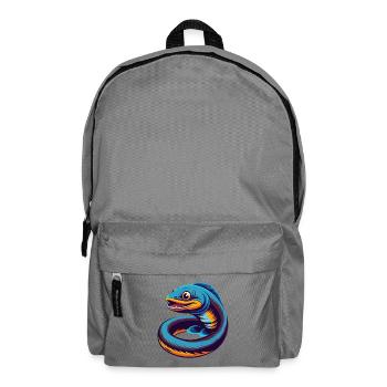 Eel Colorful Kawaii Cartoon Character Clipart - Backpack - elephant grey - Front