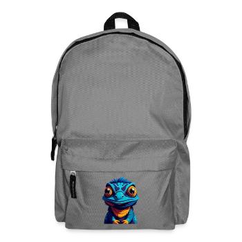 Chameleon Colorful Kawaii Cartoon Character Pet - Backpack - elephant grey - Front