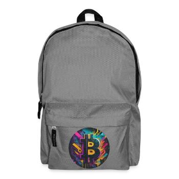 Bitcoin explosion of colors - Backpack - elephant grey - Front