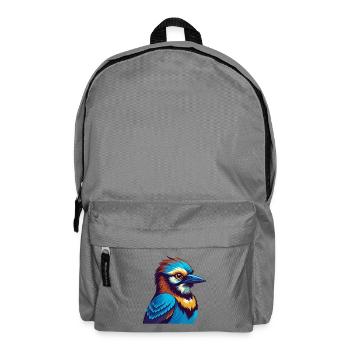 Jay Bird Colorful Kawaii Cartoon Character Clipart - Backpack - elephant grey - Front