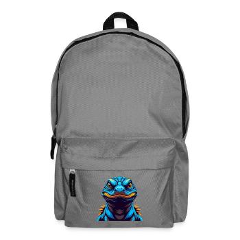 Komodo Dragon Colorful Kawaii Cartoon Character - Backpack - elephant grey - Front