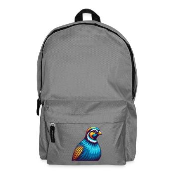 perdrix coloré kawaii personnage de dessin animé animal de compagnie - Sac à dos - gris éléphant - Devant