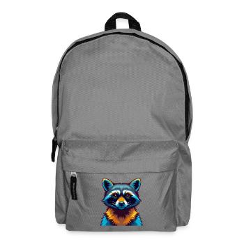 Raccoon Colorful Kawaii Cartoon Character Clipart - Backpack - elephant grey - Front