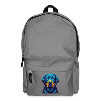 Labrador Retriever Hund Buntes Kawaii Cartoon Haustier - Rucksack - Mittelgrau - Vorne