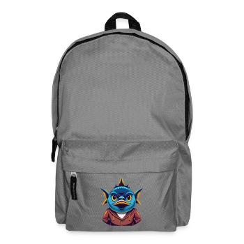 Tuna Colorful Kawaii Cartoon Character Clipart - Backpack - elephant grey - Front