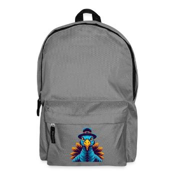 Turkey Colorful Kawaii Cartoon Character Clipart - Backpack - elephant grey - Front