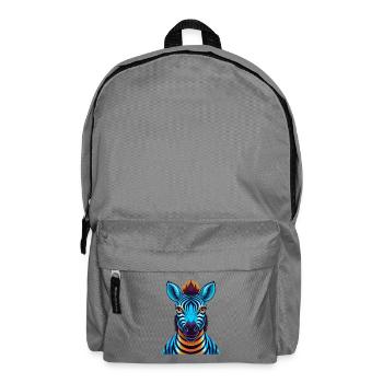 Zebra Bunte Kawaii Cartoon Figur Clipart - Rucksack - Mittelgrau - Vorne