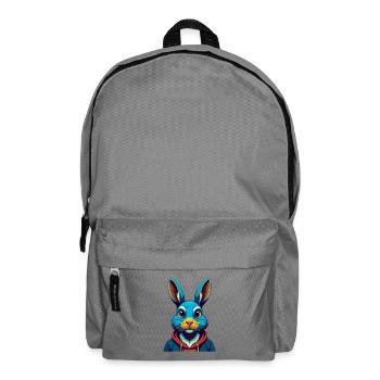 Rabbit Colorful Kawaii Cartoon Character Clipart - Backpack - elephant grey - Front