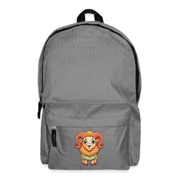 Ram Cute Cartoon Character Kawaii Clipart - Backpack - elephant grey - Front