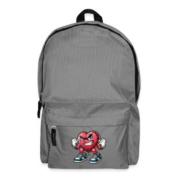 Wütendes Herz Design - Rucksack - Mittelgrau - Vorne