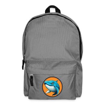 Blue whale Cute Kawaii Cartoon Animal Pet Logo - Backpack - elephant grey - Front