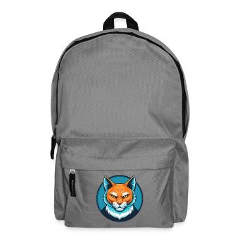 Katze Niedlich Kawaii Cartoon Clipart Tier Haustier Logo - Rucksack - Mittelgrau - Vorne