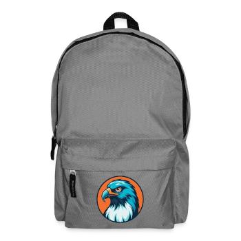 Hawk Cute Kawaii Cartoon Clipart Animal Pet Logo - Backpack - elephant grey - Front