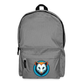 Opossum mignon drôle Kawaii dessin animé animal de compagnie logo - Sac à dos - gris éléphant - Devant
